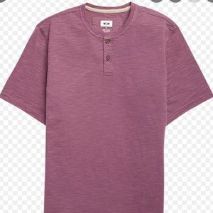 3XL Joseph Abboud Short-Sleeve Henley - Maroon